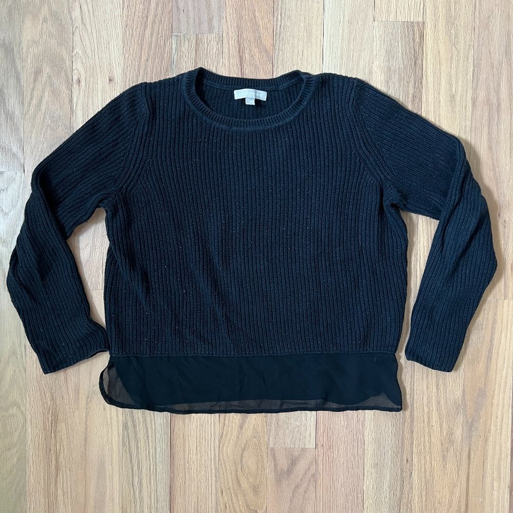 banana republic - black knit sweater with lining - size m
